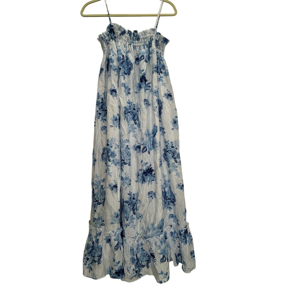 A loved a blue and white floral sundress small beach coastal